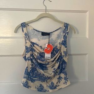 Cider “Toile de Joey Square Neck Tank Top”